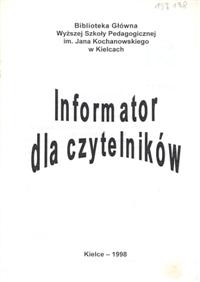 Okładka Informator dla czytelników 1998 rok