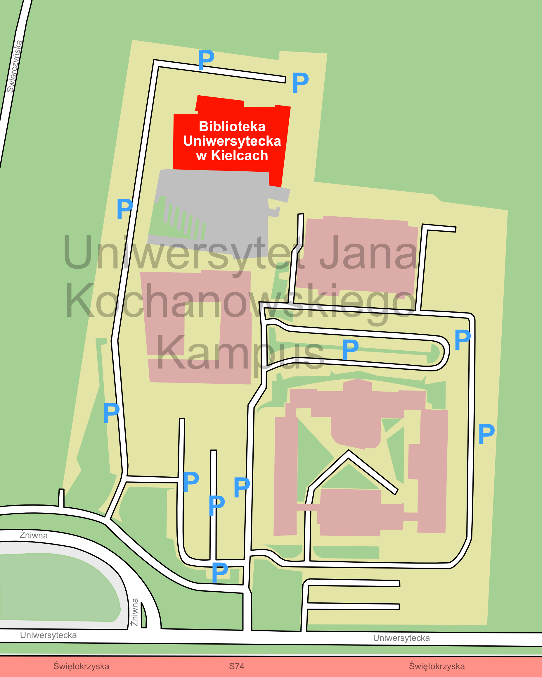 Mapa miejsc parkingowych