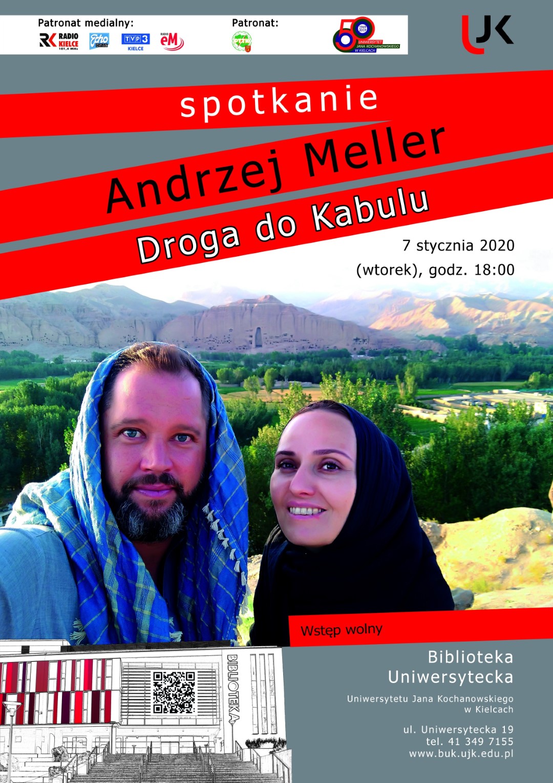 Plakat promujący spotkanie z Andrzejem Mellerem