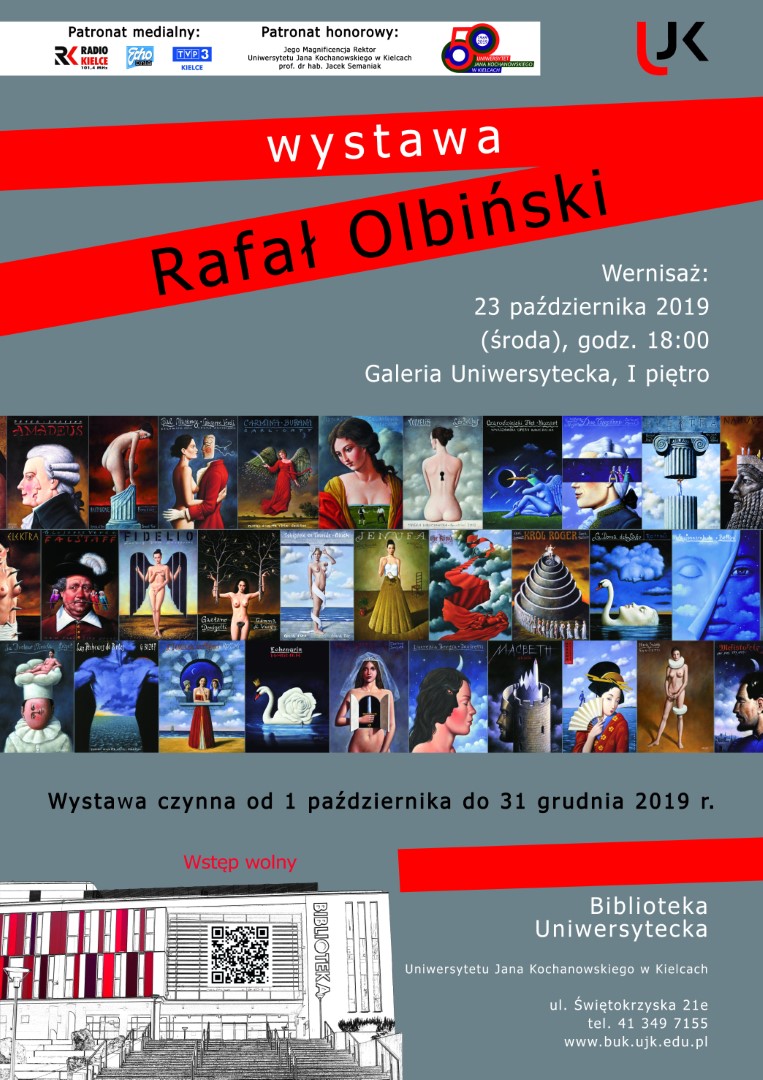 Plakat promujący wystawę Rafałą Olbińskiego
